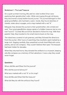 Comprehension Worksheets for Grade 5 Comprehension Worksheets for Grade 5