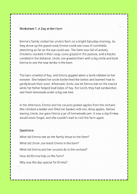 Comprehension Worksheets for Grade 4 Comprehension Worksheets for Grade 4