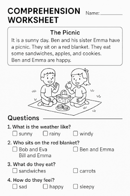 Comprehension Worksheets for Grade 1