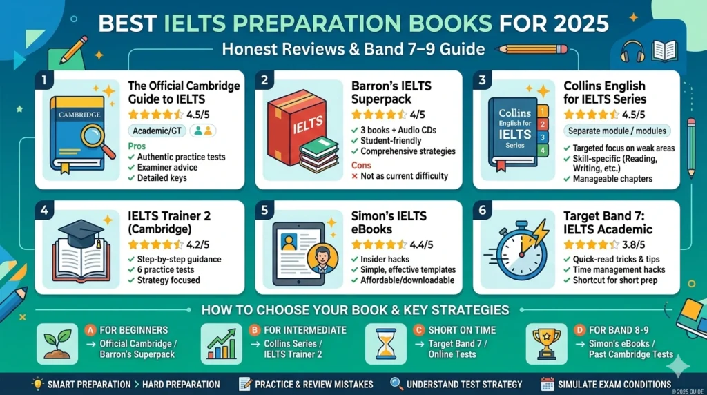 Best IELTS Preparation Books for 2025 | Honest Reviews & Band 7–9 Guide