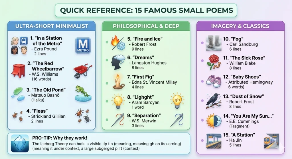 15 Famous Small Poems: Short Classics with Big Meanings