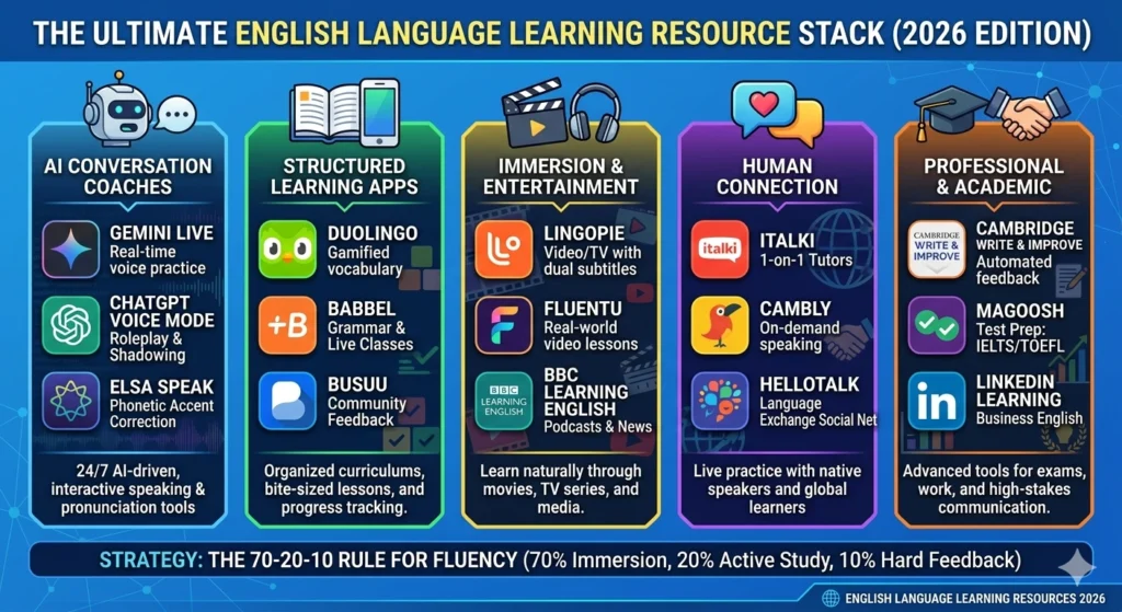 50+ Best English Language Learning Resources in 2026