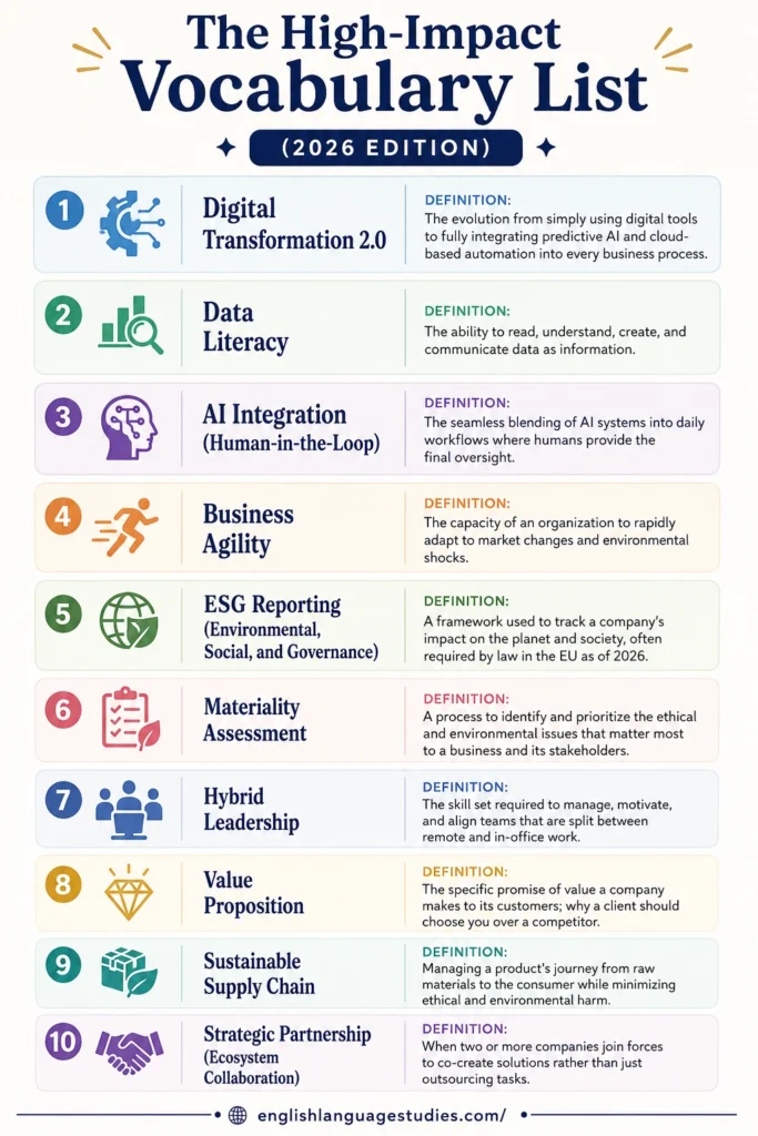 Business English 2.0: 10 Essential Terms for the 2026 Workplace