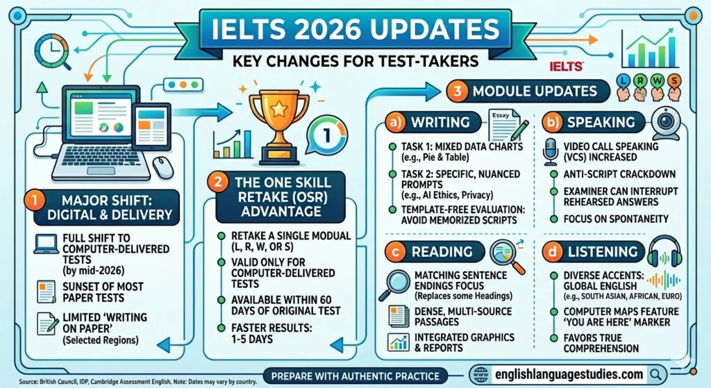 IELTS 2026 Updates: New Format Rules & Band Scoring Changes