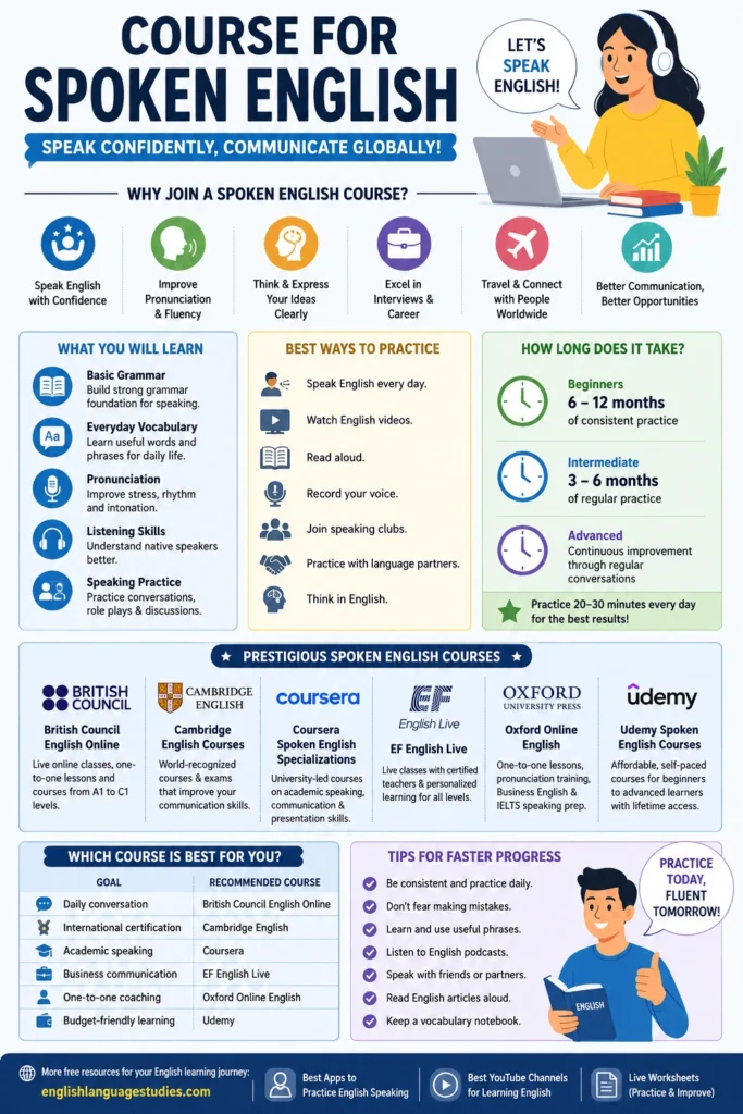 Course for Spoken English: A Complete Guide to Learning Fluent English